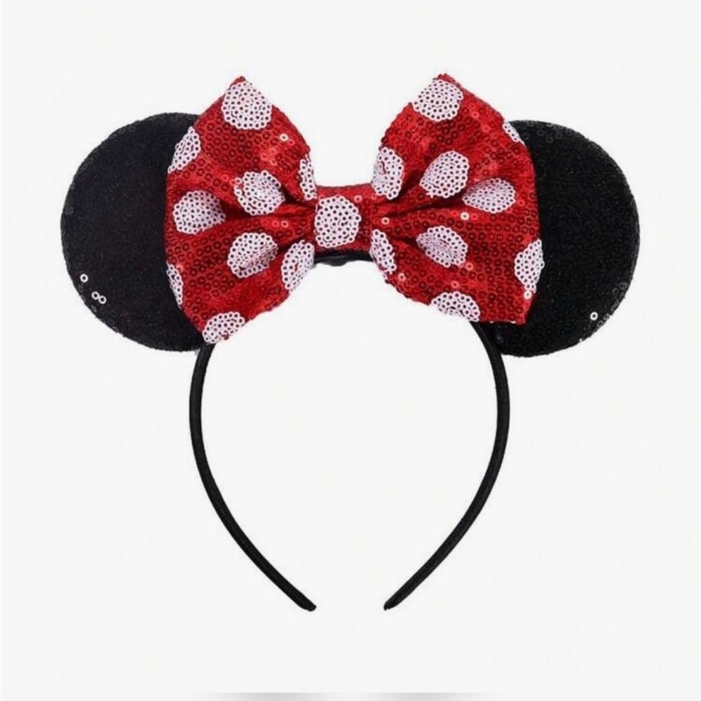 Disney Red Polka Dot Bow Minnie Mouse Ears Headband New Women’s